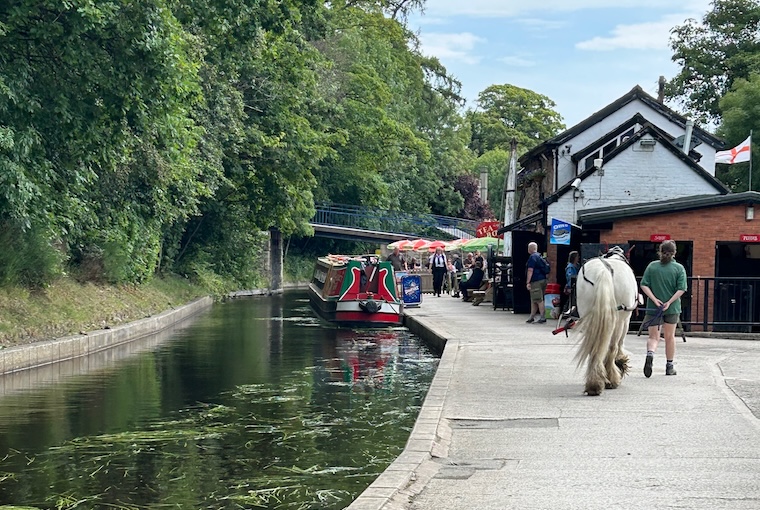 Horse drawn canal boats Llangollen